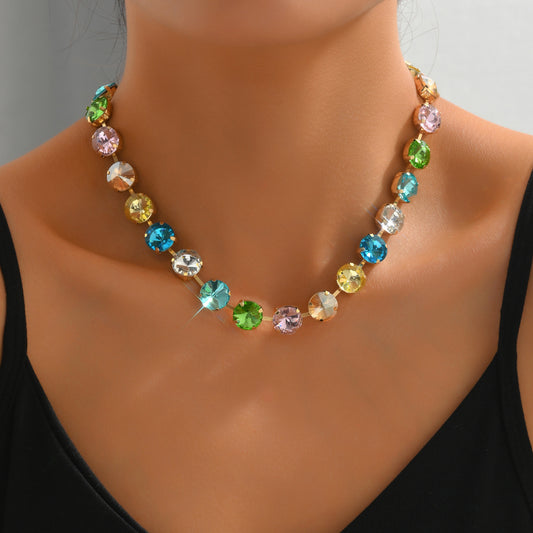 Colorful Crystal Collar Necklace