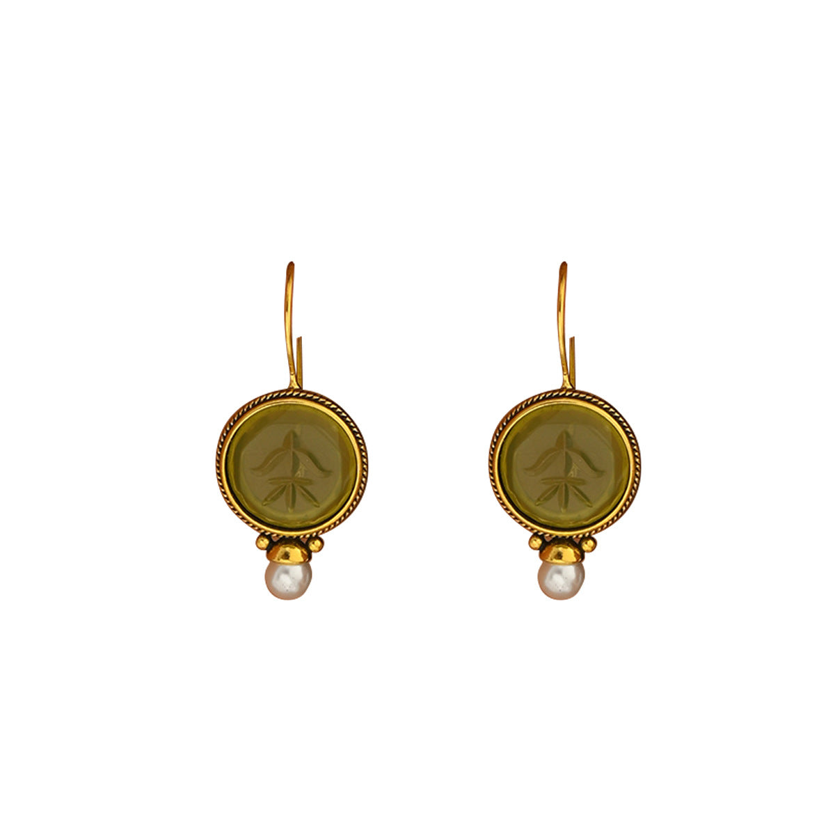 Emerald Green Geometric Earrings