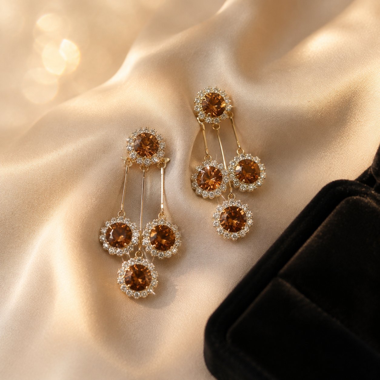 2026 new blue teardrop star wish french hepburn long tassel fashionable exquisite two-way earrings