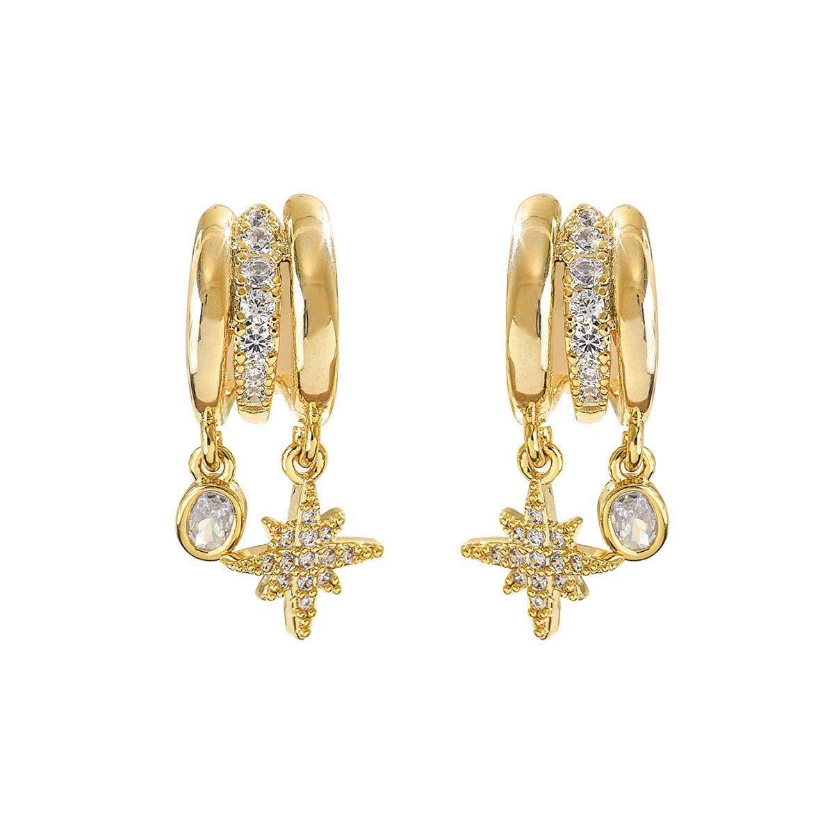 Crystal Star Stud Earrings