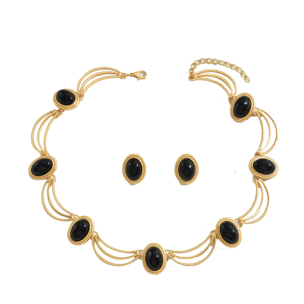 Vintage Gem Necklace & Earrings Set