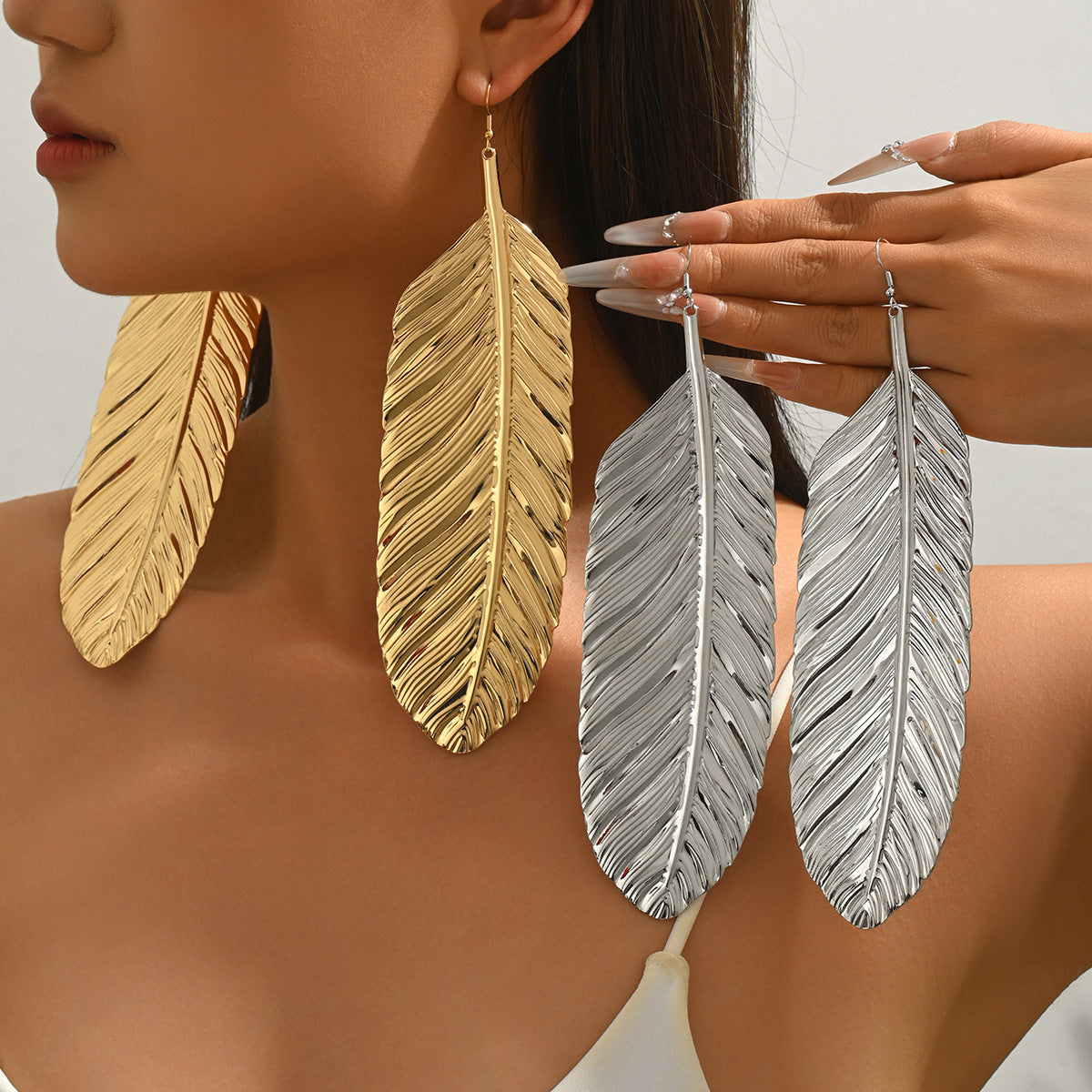 Oversized Leaf Statement Earrings