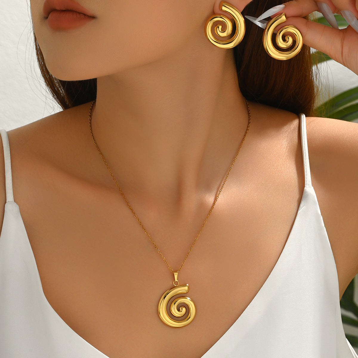Multi-Charm Earrings & Long Necklace Set