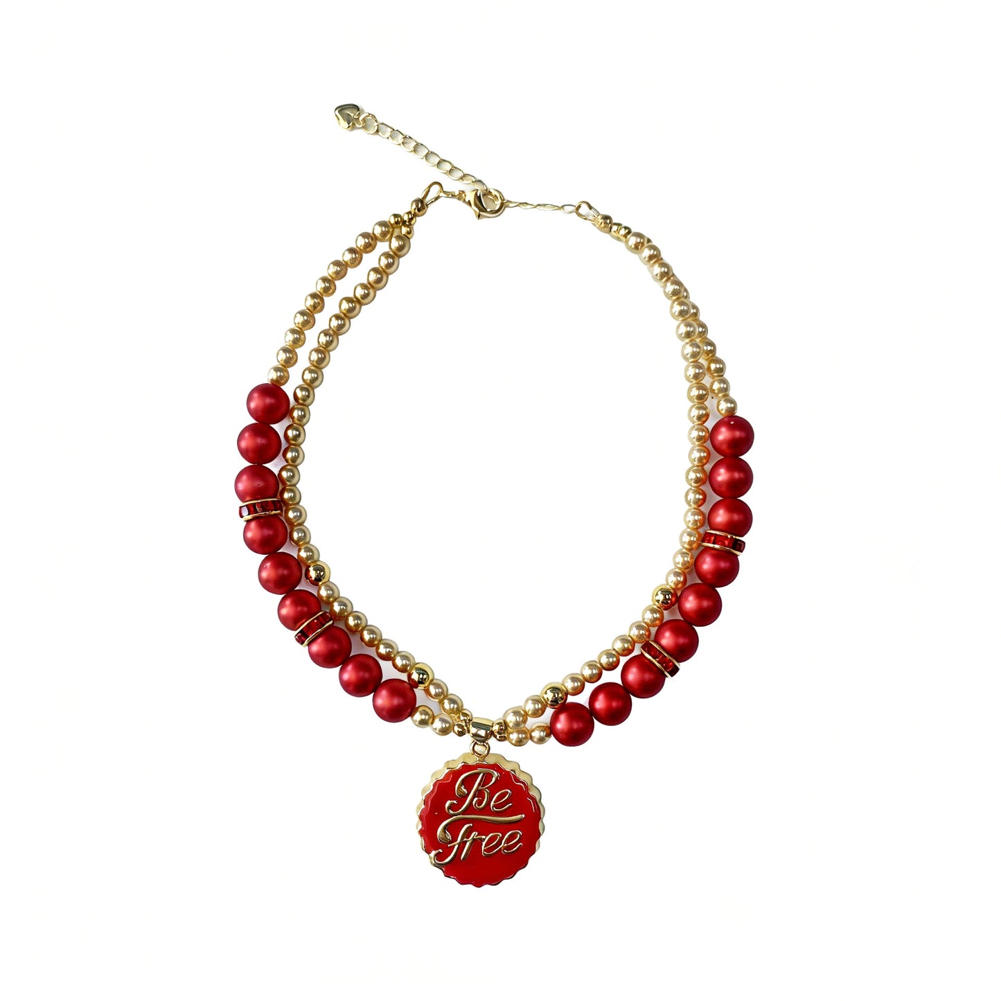 Handmade Lucky Double-Layer Beaded Pet Necklace