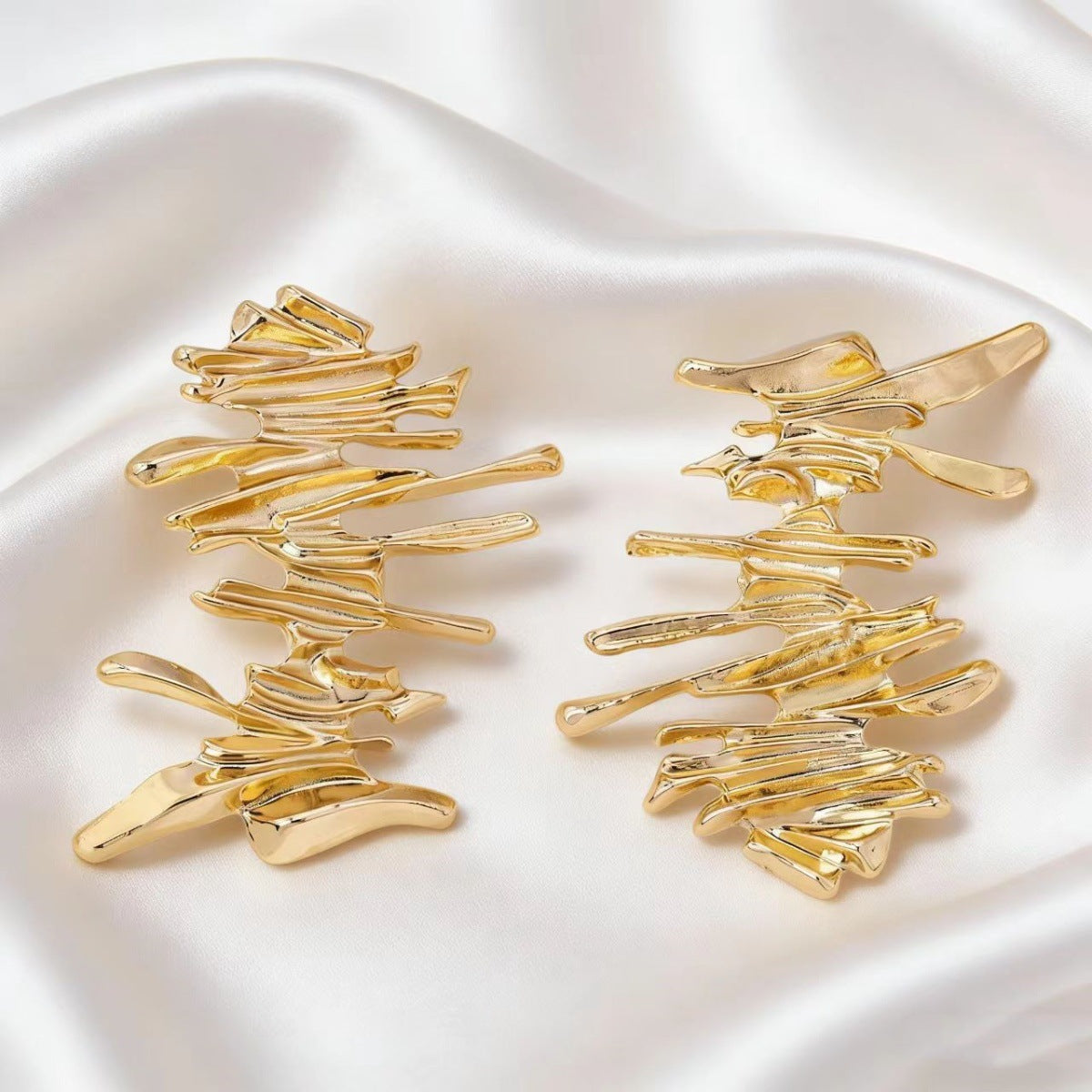 Sculpted Geometric Stud Earrings