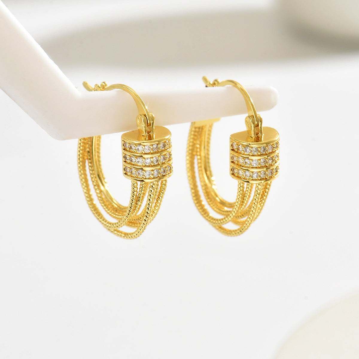 Zircon Huggie Earrings