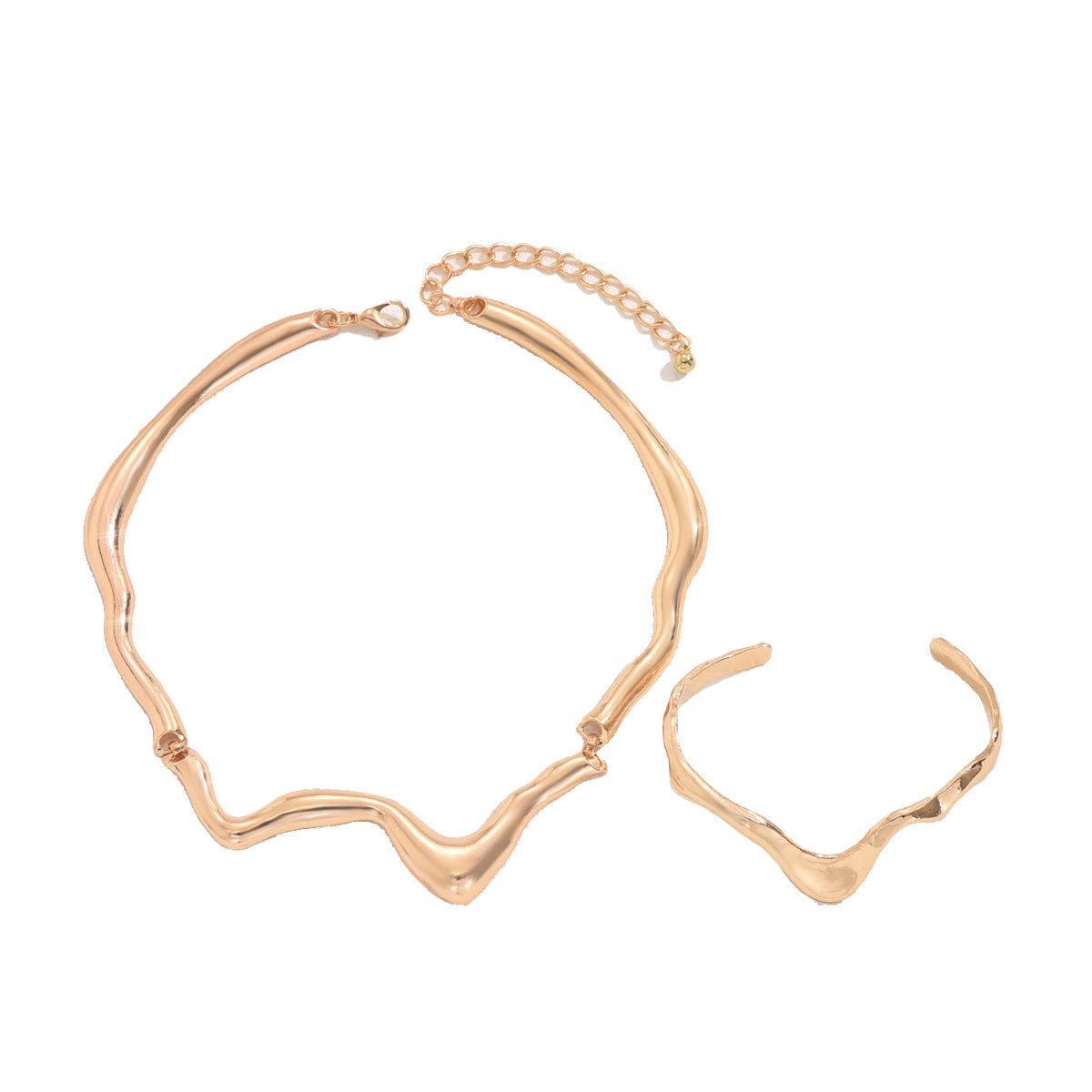 Sculptural Twist Choker & Bracelet Set