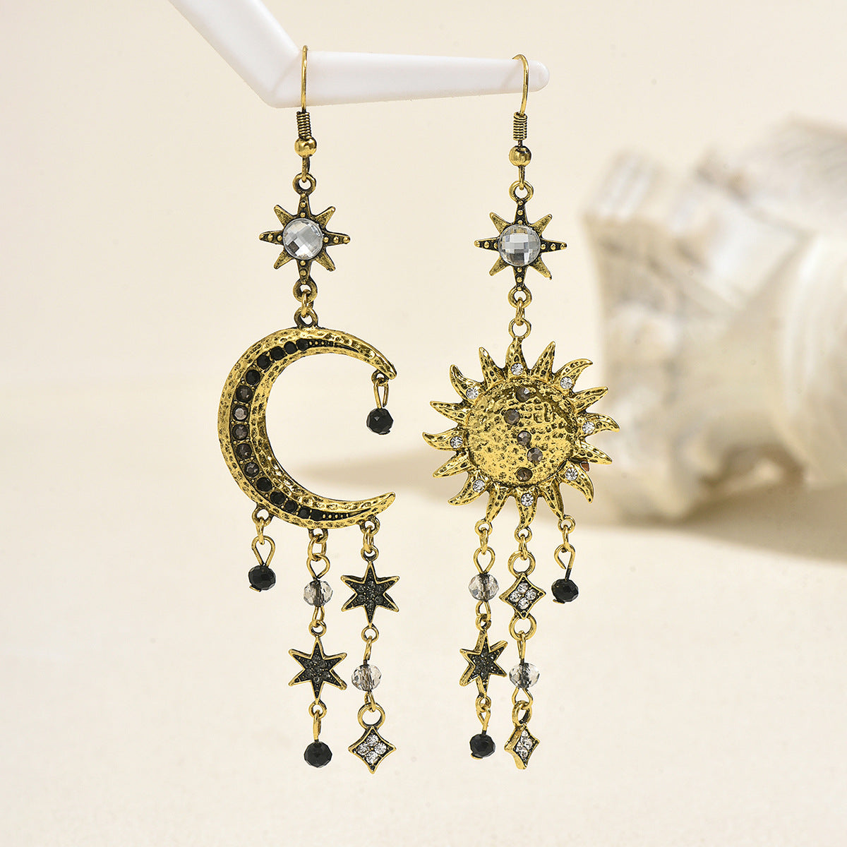 Sun & Moon Tassel Earrings