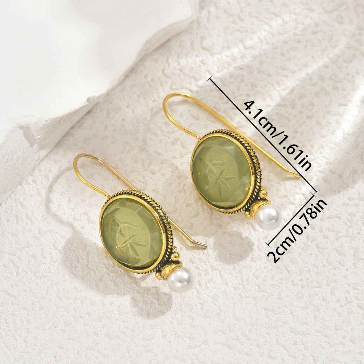 Emerald Green Geometric Earrings