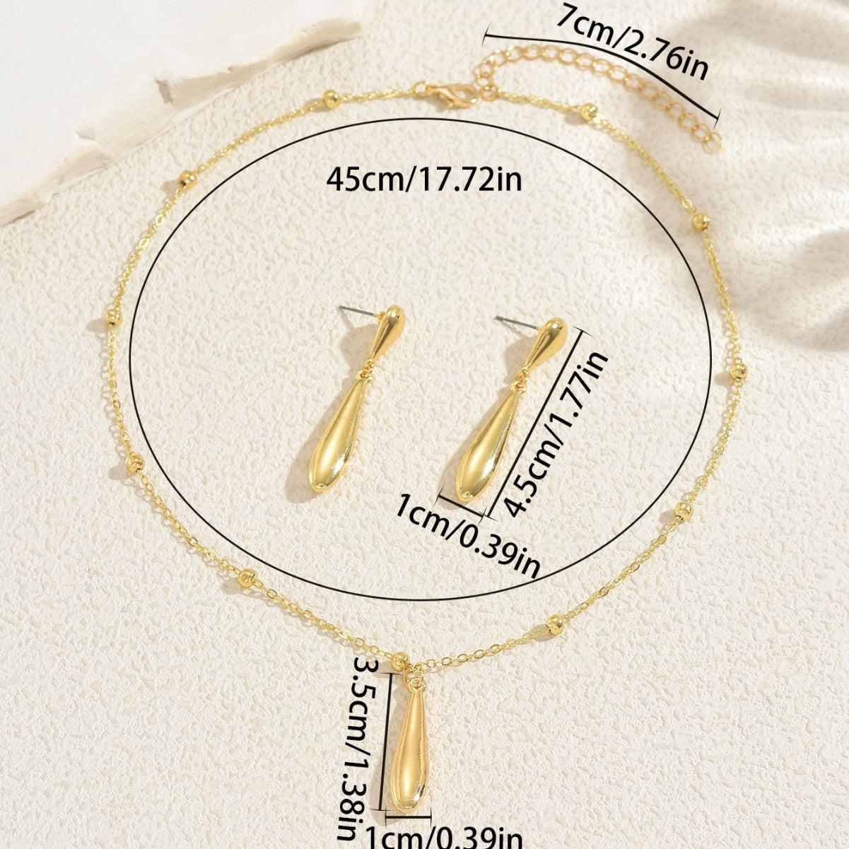 Teardrop Necklace & Earrings Set