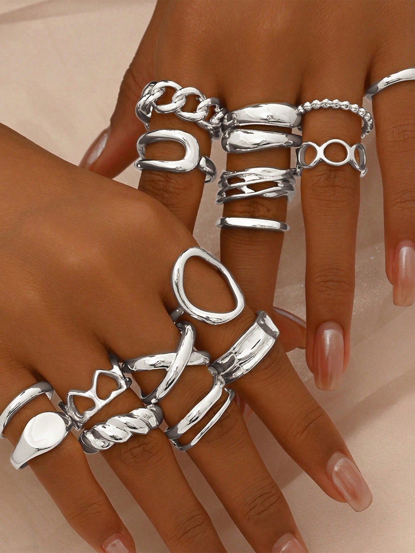 Heart Open Ring Set