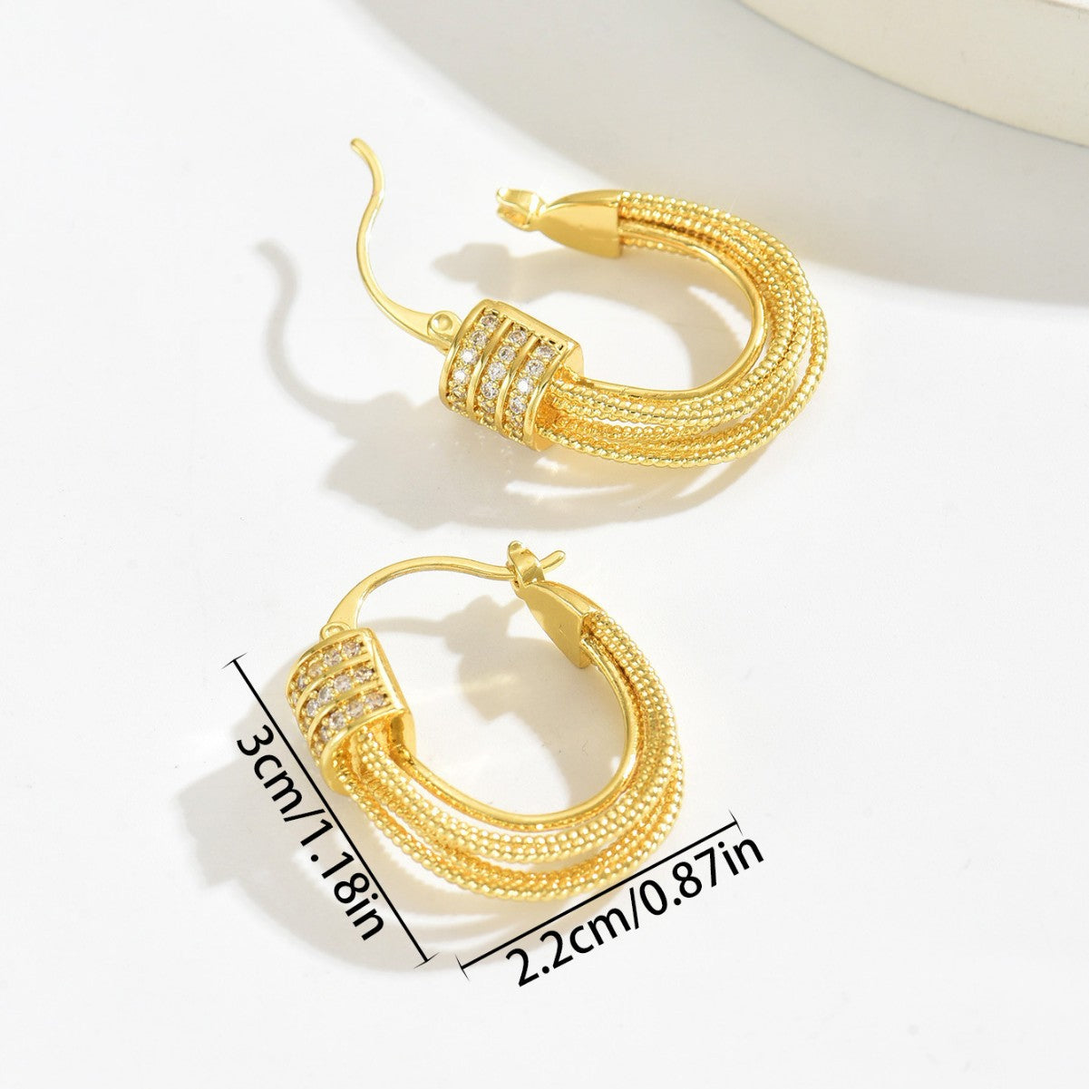 Zircon Huggie Earrings